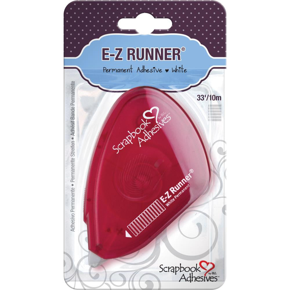 Adhesivos para álbumes de recortes EZ Runner, tiras permanentes, color blanco, 8 mm x 10 m